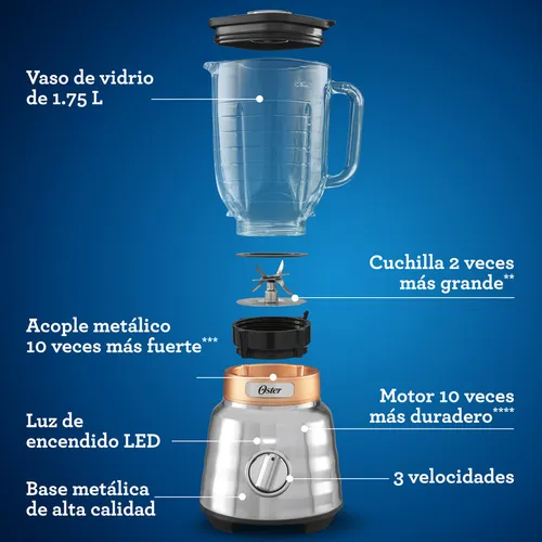 vaso oster de vidrio 1.75 litros